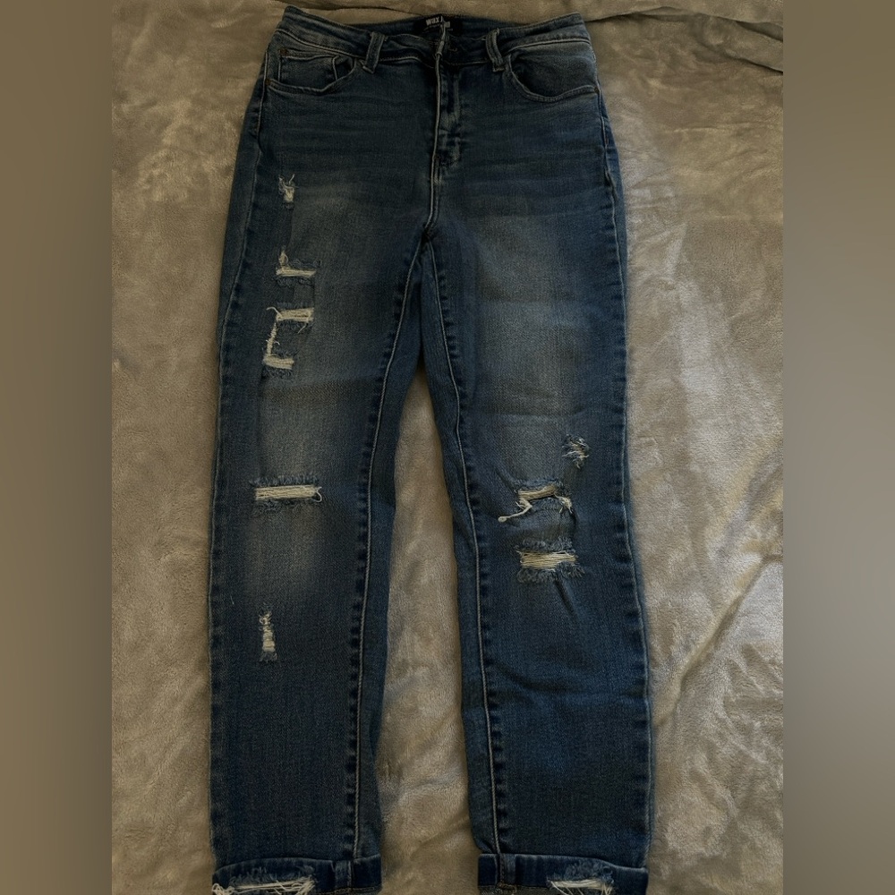Wax Jean Blue Skinny Jeans Classic Distressed